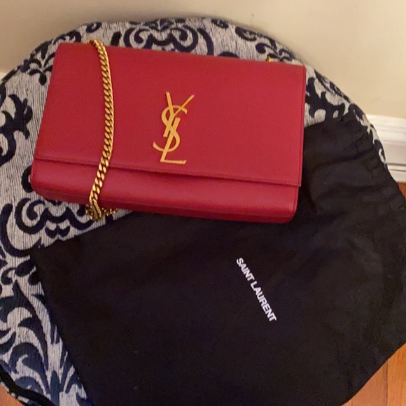Saint Laurent Kate Medium Shoulder Bag Red *Pre-Loved* - Picture 11 of 11